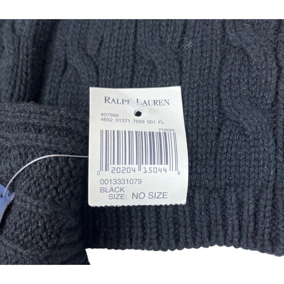 Ralph Lauren black pony knitted  Scarf and mittens New - Picture 6 of 8